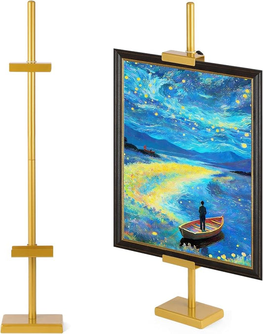 30'' Adjustable Tabletop Easel Stand, Gold Easel for Display | Steady and Elegant Picture Easels for Display, Picture Frame Stand, Adjustable Art Easel,Picture stand for Artwork, Photo.