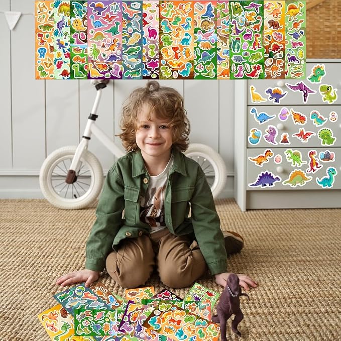 36 Sheets Dinosaur Stickers for Kids, 600+ Cute Dino Stickers | Dinosaur Stickers for Scrapbooking, Teachers Rewards, Goodie Bag Stuffers, Birthday Prizes
