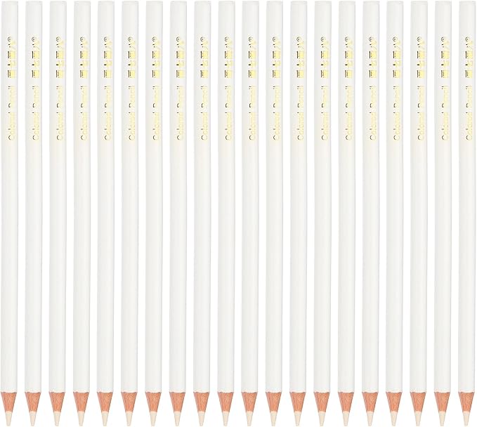 PATIKIL White Colored Pencils Set Oil Color Pencils Wooden 20 Pcs