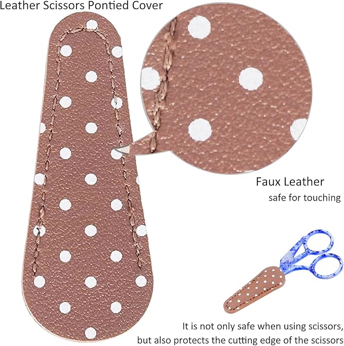 BIHRTC 4.5" Crochet Scissors Thread Snips with Protective Case | Stainless Steel Sharp Includes Leather Pouch for Crochet Hooks Thread Snipping Embroidery Sewing,Craft,DIY