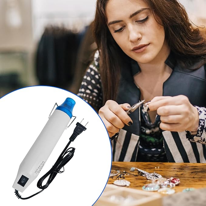Heat Gun For Crafting, Mini Hot Air Gun For DIY Crafts,Heating Gun,Portable Heat-Gun Tool For Embossing Shrink Wrapping Drying Paint (White)