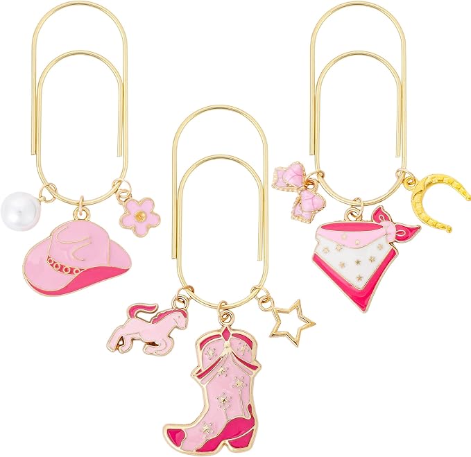 Cute Paperclip Metal Bookmark - 3 PCs Western Cowboy Gifts