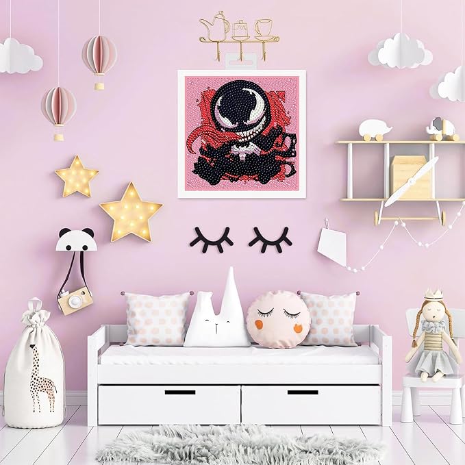 5 Pack Cartoon Diamond Art Kits for Kids, 5 Pack Small Diamond Art Painting | Arts and Crafts for Kids Ages 4-8-12, Cute Gem Arts for Kids Ages 4 8 12, DIY Crystal Gem Kits for Boys Gifts 6X6 Inch