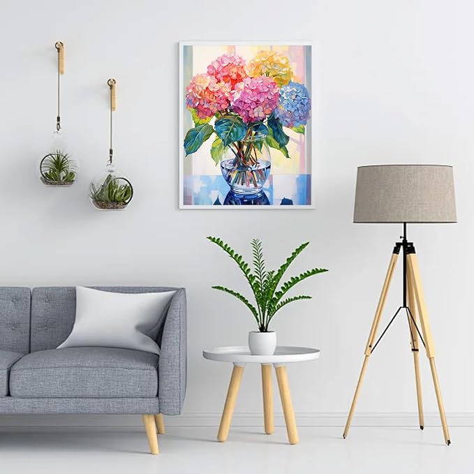 Hydrangea Diamond Painting Kits for Adults,Flowers Diamond Art 12x16inch | Diamond Art Kits for Adults 5D Diamond Painting Flowers,DIY Full Drill Diamond Painting Flower Gem Art and Crafts