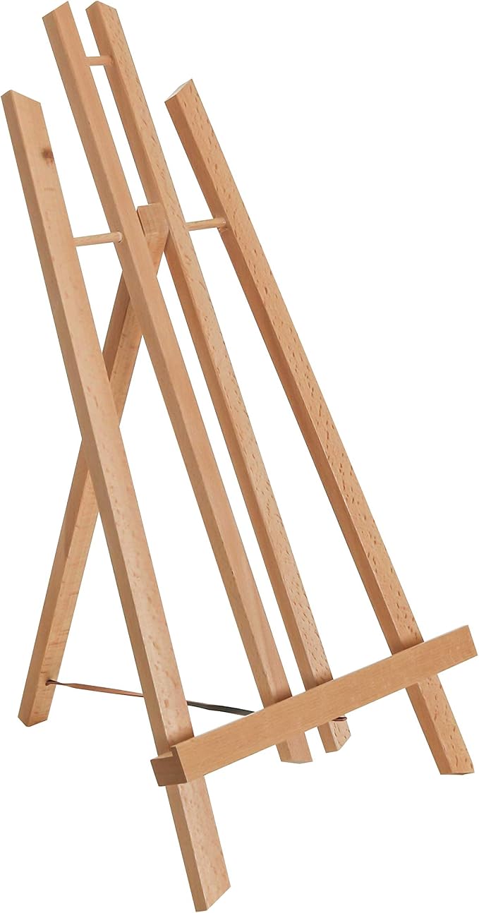 U.S. Art Supply 18" Large Tabletop Display Easel - Beechwood, Pack of 1 | Artist A-Frame Display Stand, Wooden Easel for Painting, Canvas Stand, Classrooms Events Photo Picture Sign Holder
