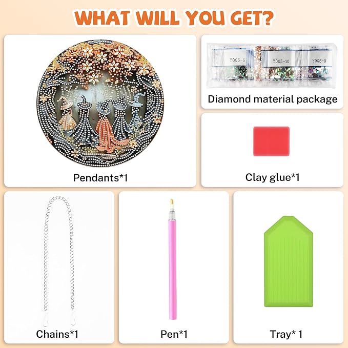 Bowetile Witch Diamond Art Hanging Kits for Adults, Halloween Diamond Art Suncatchers Fall, 5D Special Shape Autumn Diamond Painting Pendant Window Ornament Gifts for Home Door Wall Decor