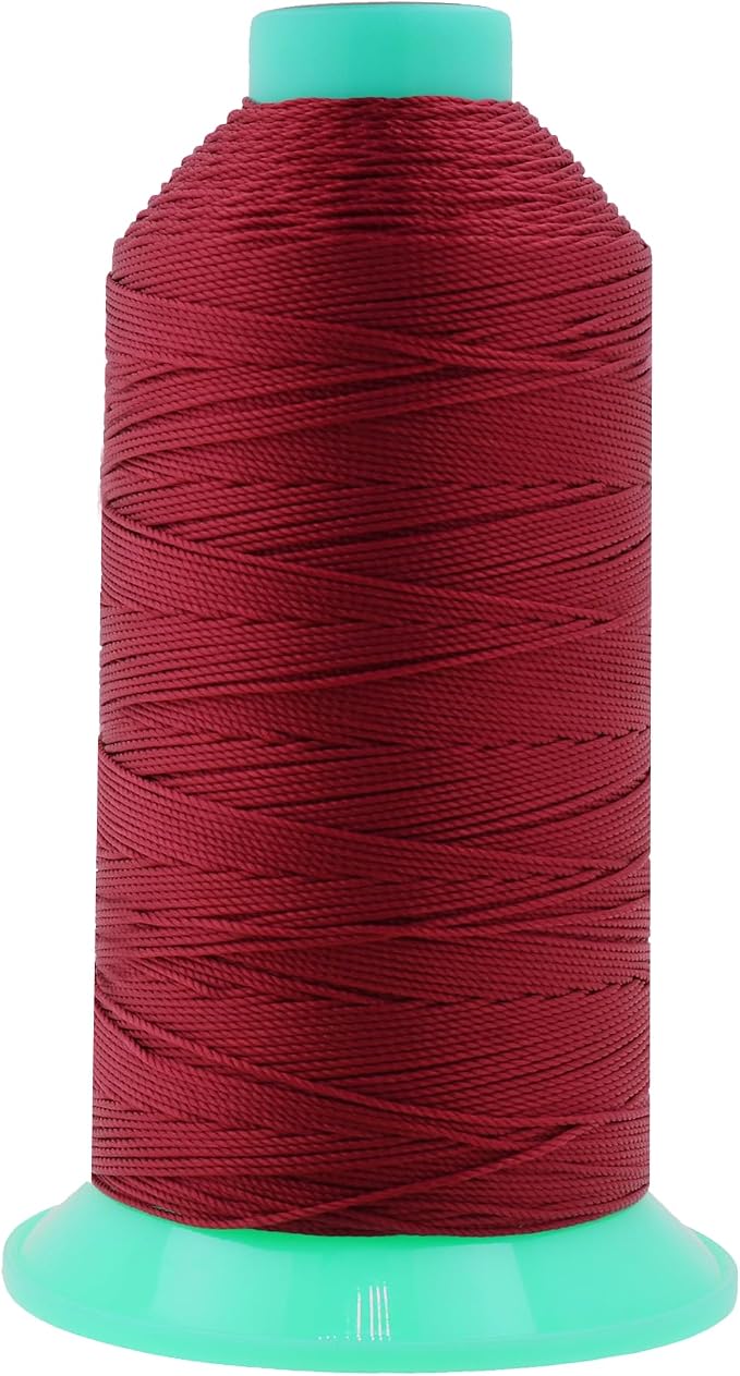 Mandala Crafts Size 346 210D T350 Maroon Bonded Nylon Thread, 415 YDs