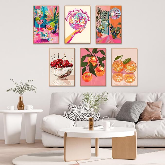 Camocin 6 Pack Paint by Numbers Kit for Adults, Disco Canvas Painting Set | 8x12 Inch, DIY Acrylic Painting Craft Kit for Beginners without Frame, Relaxing Creative Hobby, Home Wall Decor, Gift