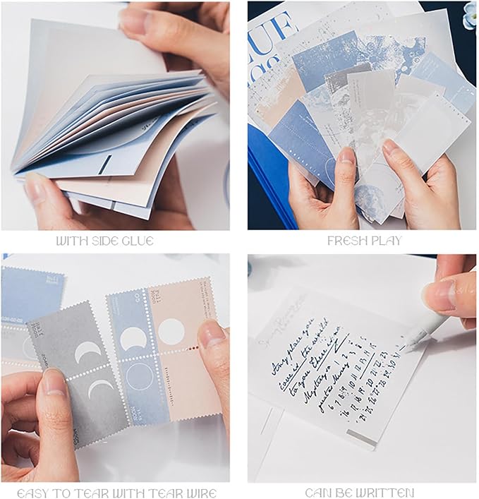 Doraking 63PCS Moon Embellishment Scrapbook Paper Packs for Journaling