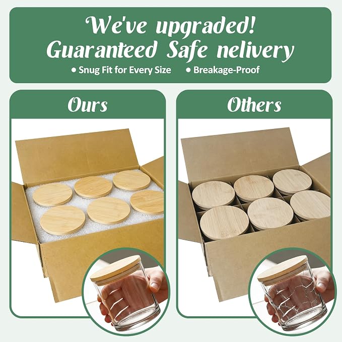 SUPMIND 6 Pack Glass Candle Jars with Lids,18 fl.oz Clear Candle Containers | Bulk Candle Jars for Making Candles, Ideal for DIY Candle Making, Home Decor, and Gifts-Dishwasher Safe