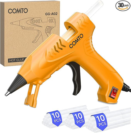 Mini Hot Glue Gun with 30 Glue Sticks, Yellow