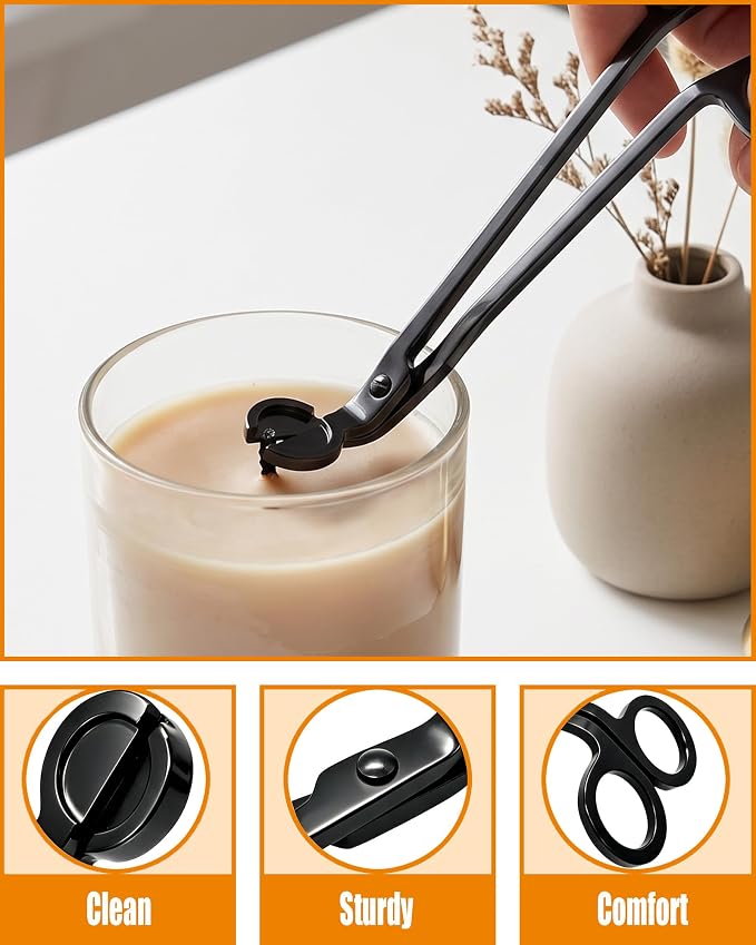 YOUTUOY 4 in 1 Candle Accessory Set, Matte Black