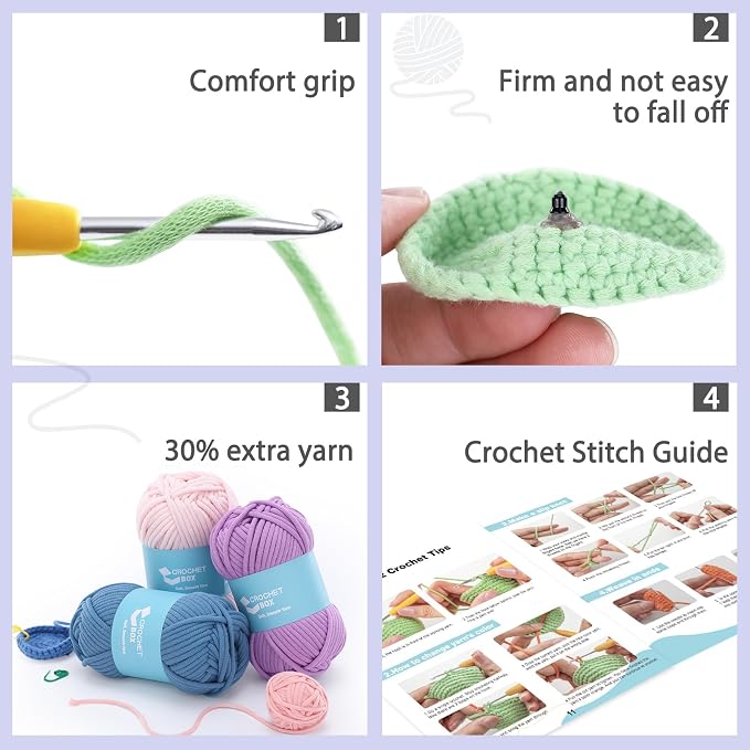 Complete Beginners Crochet Kit - Owl Crochet Kit, All You Need for Crocheting, Step-by-Step Video Tutorials, Instruction, Tools, Holiday Birthday Gift for Adults, Teens
