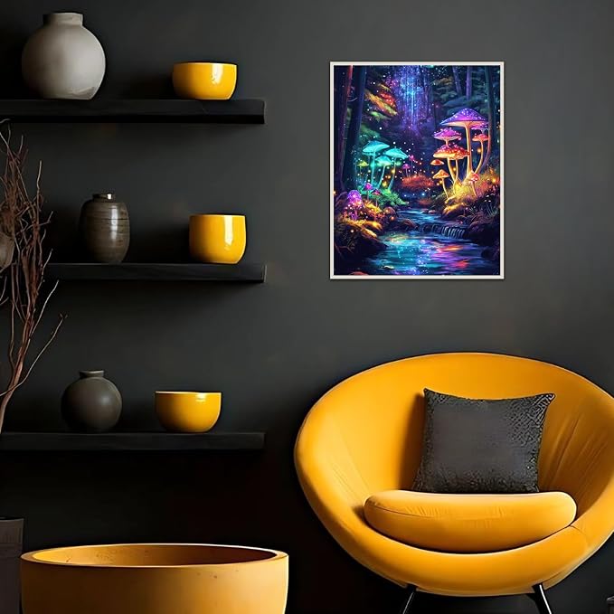 Banket Paint by Numbers Kit for Adults Beginner Mushroom DIY Painting Kits for Adults Forest Easy Adult Paint by Number Kits on Canvas Color by Numbers for Gifts Home Wall Decor 16x20 Inch