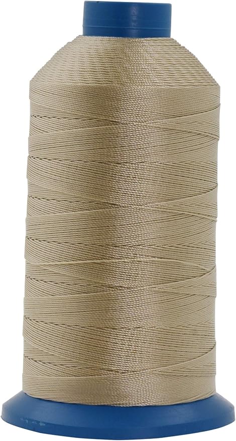 Mandala Crafts Size 138 420D T135 Khaki Bonded Nylon Thread, 1250 YDs