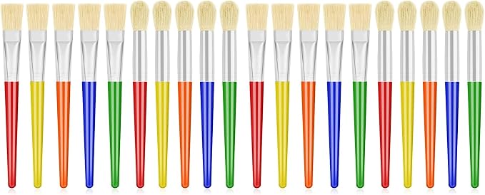 10Pcs Paint Brushes for Kids, Anezus Kids Paint Brushes Toddler Large Chubby Brushes Round and Flat Preschool Painting Brushes for Washable Paint Acrylic Paint (Pack of 2)
