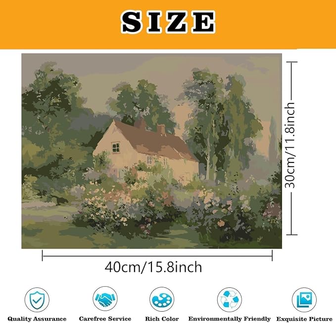 Landscape Paint by Numbers Kit for Adults, Color By Numbers for Adults | Classical Landscape Painting by Number Kits On Canvas, Number Artist Paint by Number Kit Funny Without Frame DIY, 12x16in