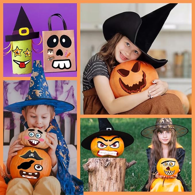 88Pack Halloween Pumpkin Decorating Stickers, Pumpkin Painting Kit Decor