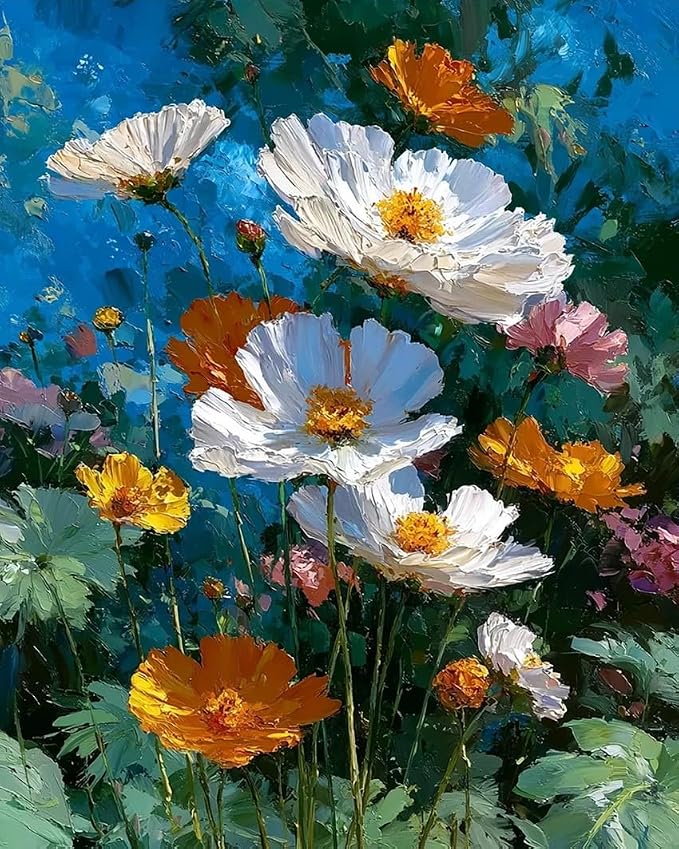 ZRIZQ Flowers Paint by Numbers Kit for Adults Beginner,Daisy, 16x20