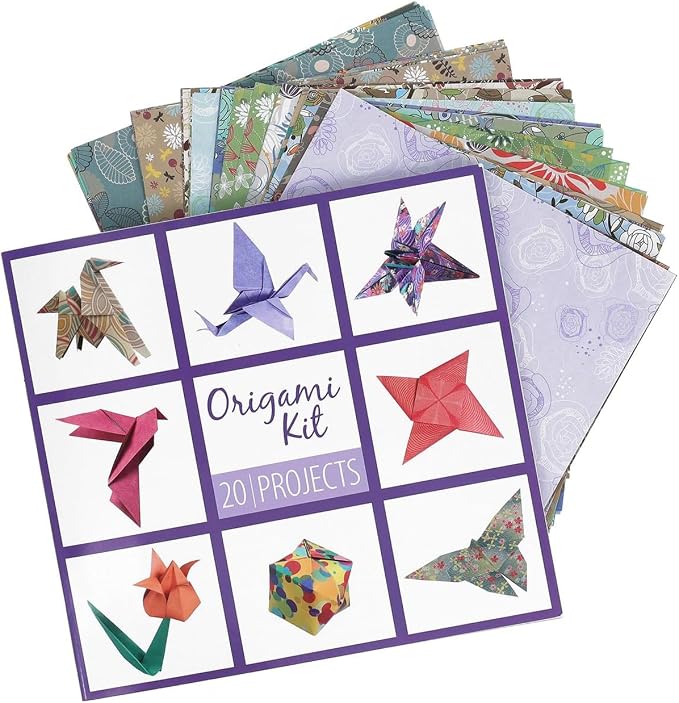 LEISURE ARTS Origami Kit, 60 Folding Sheets, 20 Designs, 61 Piece
