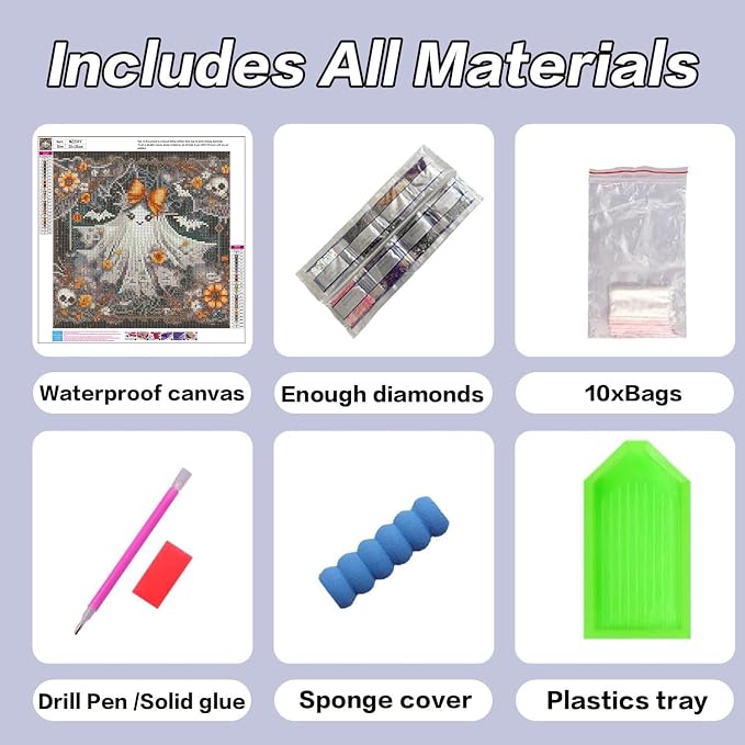 HHMATITS Halloween Diamond Art Kits for Adults 14X14IN