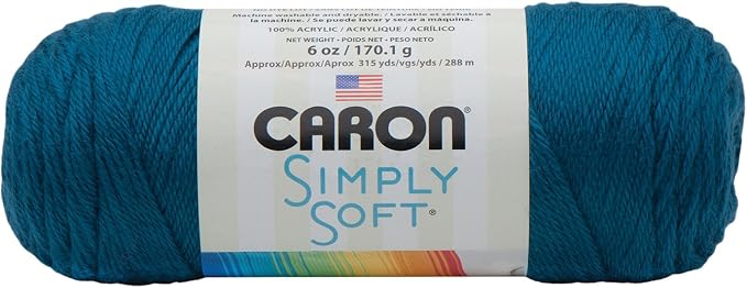 Caron Simply Soft Yarn for Crocheting & Knitting, Ocean, 3-Pack | #4 Worsted Medium, Soft 100% Acrylic Yarn for Crochet, Knitting, Blankets and Crafts, 315 Yards, 170.1g/6oz per skein