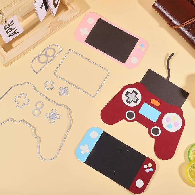 GLOBLELAND Game Console Gift Card Holder Cutting Dies for Card Making Game Machine Cut Die for DIY Scrapbooking Journal Embossing Paper Craft Decor