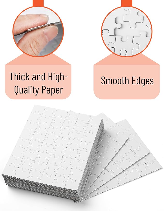 Mr. Pen- Blank Puzzle, 36 Pack, 48 Pieces/Pack, 8.5" x 11", White