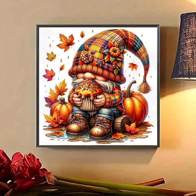 Lophomie Gnome Diamond Art Kits for Adults, 5D Fall Diamond Painting Kits