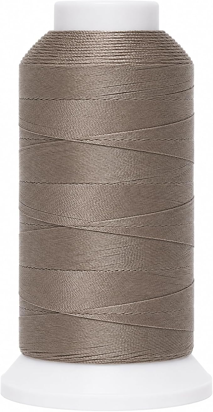 Mandala Crafts Taupe Tex 90 Polyester Heavy Duty Thread for Upholstery | 1500 Yds T90 UV Resistant Strong Thread for Leather Sewing, Marine, Drapery, Jeans, Hair Weaving & Extension, Outdoor