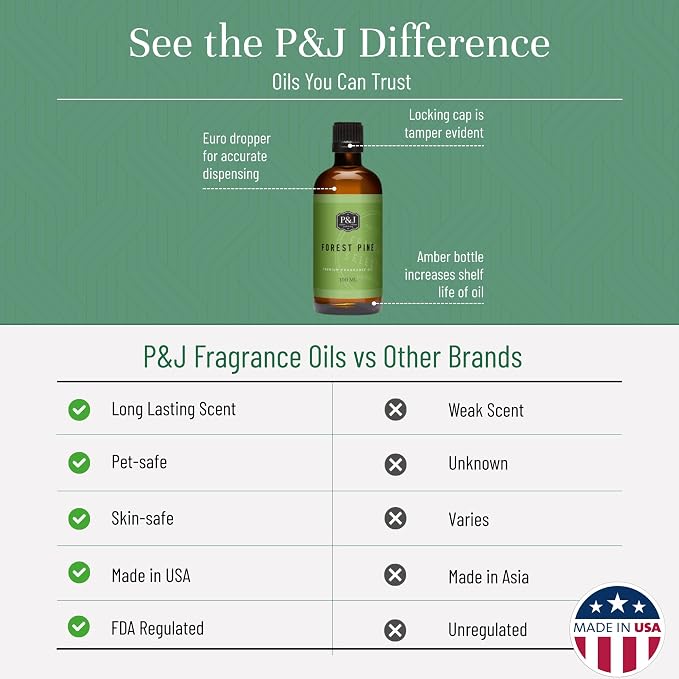 P&J Trading - Forest Pine Scented Oil 100ml - Fragrance Oil for Candle Making, Soap Making, Diffuser Oil