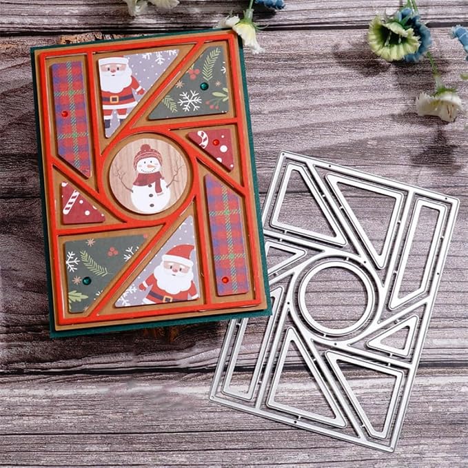 Cutting Dies 3D Background Frame Metal Stencils Scrapbooking Tools DIY Craft Carbon Steel Embossing Template for Paper Card Making Album Arts Supplies