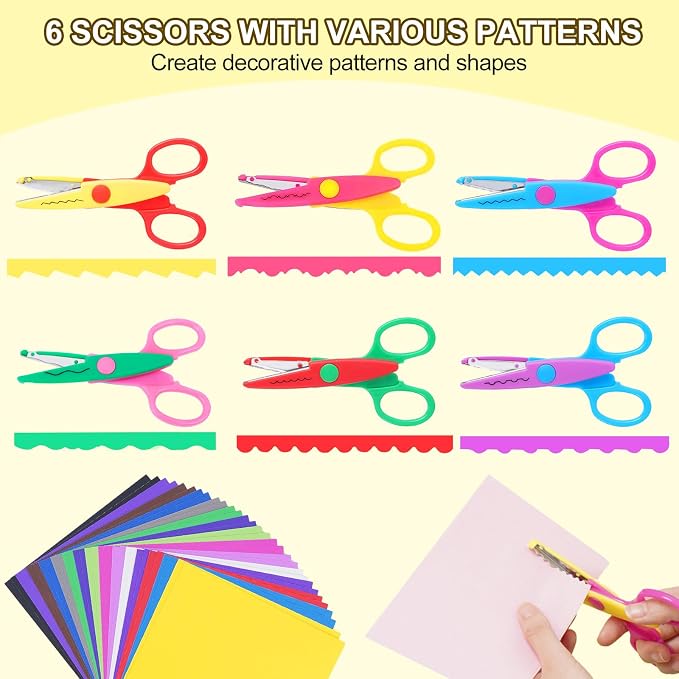 UCEC 36 Piece Crafting Set, Craft Scissors Decorative Edge, Craft Paper