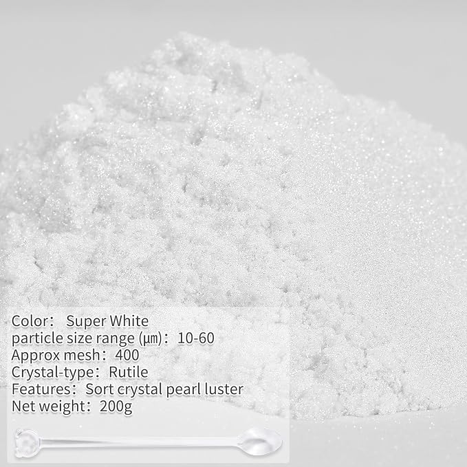 Mica Powder,7.05OZ（200g）,Super White Mica Powder Pigment for Epoxy Resin，Lip Gloss，Car Paint，Dye，Soap Making，Nail Polish,Epoxy Resin,Candle Making,Bath Bombs