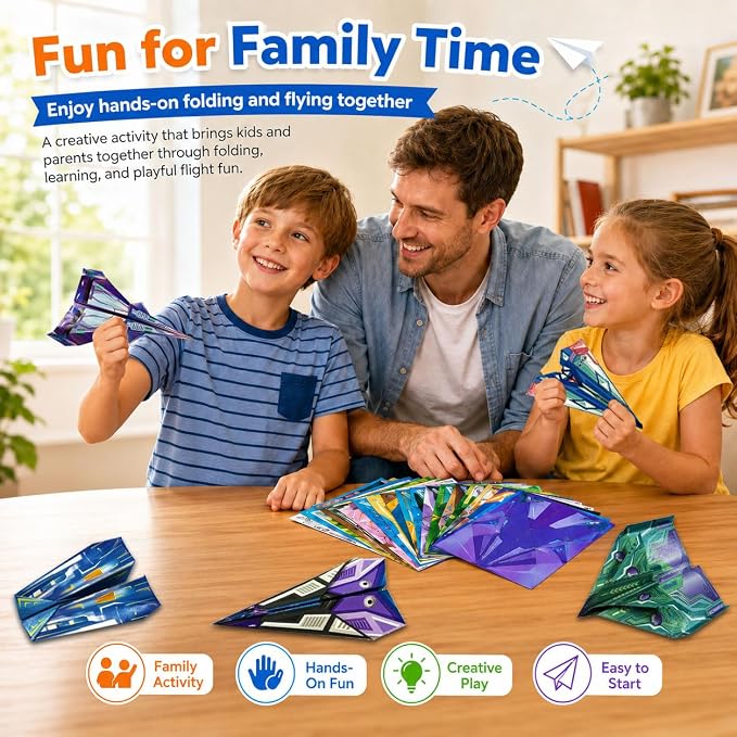 Xuoent Paper Airplane Kit, Origami Kit for Kids, World Classic Paper Planes