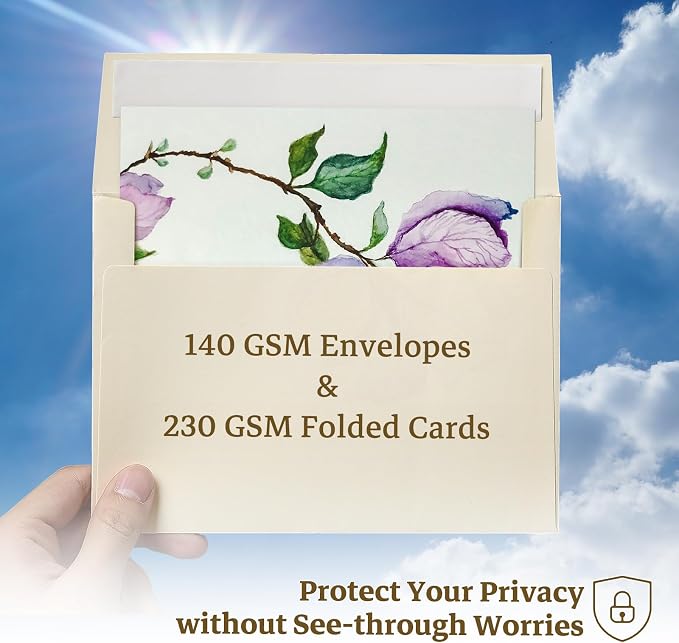 100 Pack Goefun Cream Blank Cards and Envelopes 5x7
