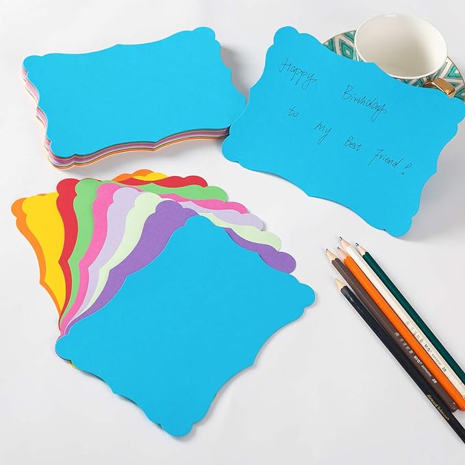 50 Pack Blank Kraft Greeting Cards, Multicolored, 4x6IN