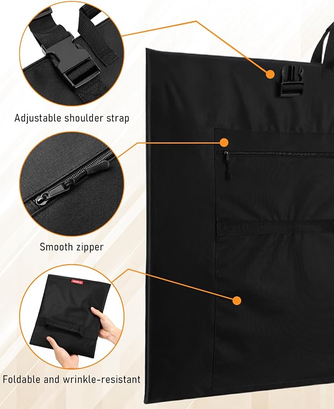 Nicpro Light Weight Art Portfolio Bag, 32x42” Waterproof Art Portfolio Case