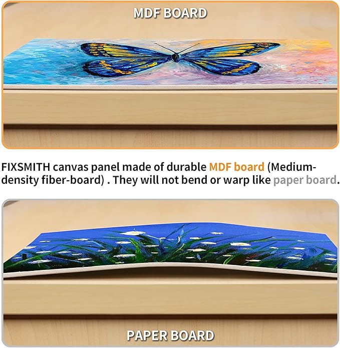 FIXSMITH Canvas Boards for Painting 4x6 Inch, Super Value 48 Pack Mini Canvases, White Blank Canvas Panels, 100% Cotton Primed, Painting Art Supplies
