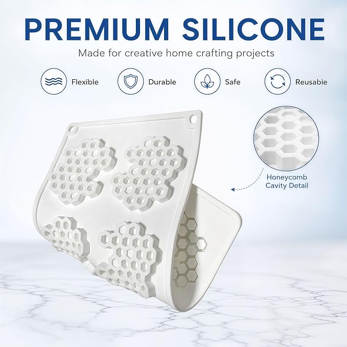 Honeycomb Mold, Bee Silicone Mold for Handmade Soap Making