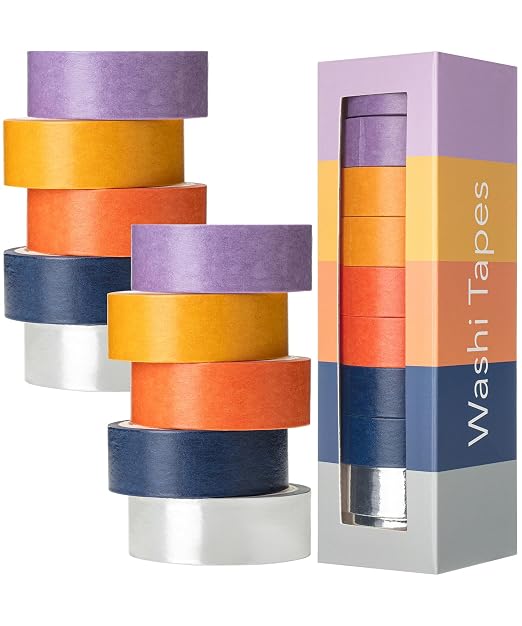 Mr. Pen- Washi Tape Set, 10 Rolls, 5 Yards/Roll, Washi Tape for Scrapbook | Arts, Crafts, Journals and Planners, Autumnal Reverie