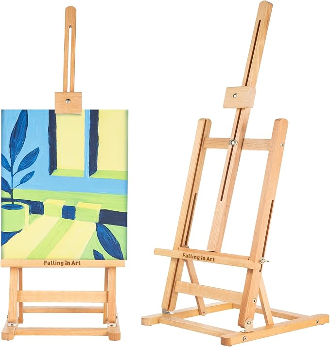 Falling in Art Basic H-Frame Tabletop Easel, Holding Canvas up to 24" High