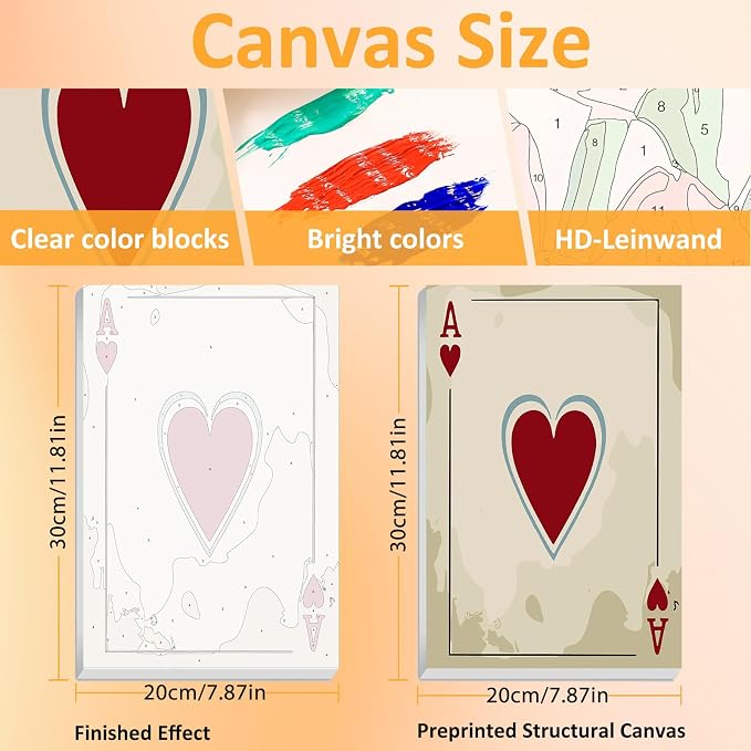 Mandun Poker Paint by Numbers Kit for Adults, 3 Pack, 7.8x11.8 inch | DIY Painting Kits Crafts for Adults, Relieve Stress, Frame Canvas, Wooden Easel, Gift Box, Home Wall Decor