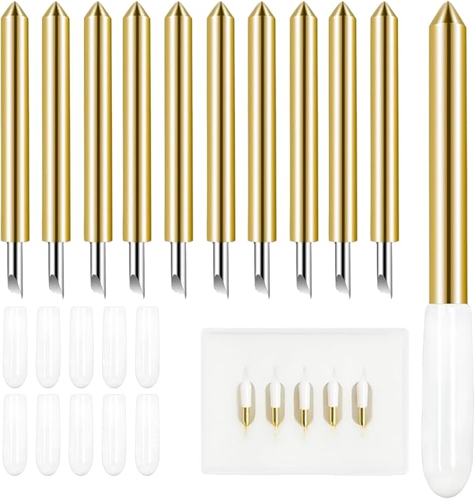 10-Pack Fine Point Blades for Cricut Maker & Explore | Durable carbide steel blades for precise cuts on vinyl & cardstock. Fits Maker & Explore series for custom DIY crafts