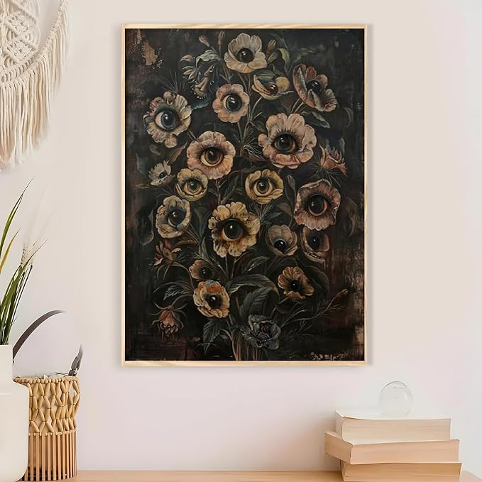 Eyes Flowers Paint by Numbers Kit for Adults Framed Canvas, Frameworkless