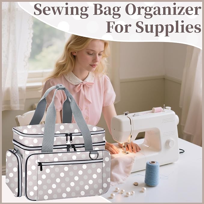 Anitor Sewing Supplies Organizer, Double Layer Sewing Storage Organizer