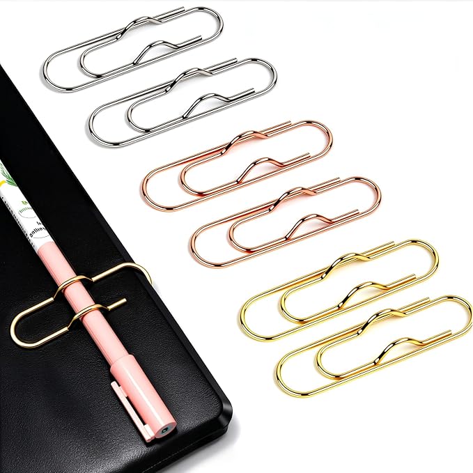 Paper Clip Pen Holder, Fits Notebooks, Journals & Planners, 6 Pack