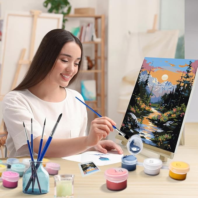 JOOZ Mountain Paint by Number for Adults with Frame, 8x12 Inch