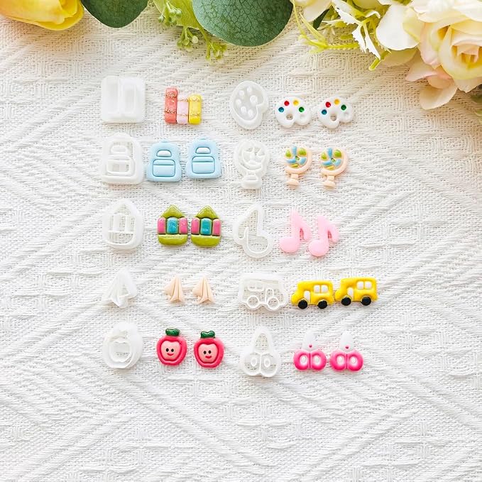 Daily Icon Polymer Clay Cutters Set – Molds, Clay Cutters for Polymer Clay, Clay Earring Tools