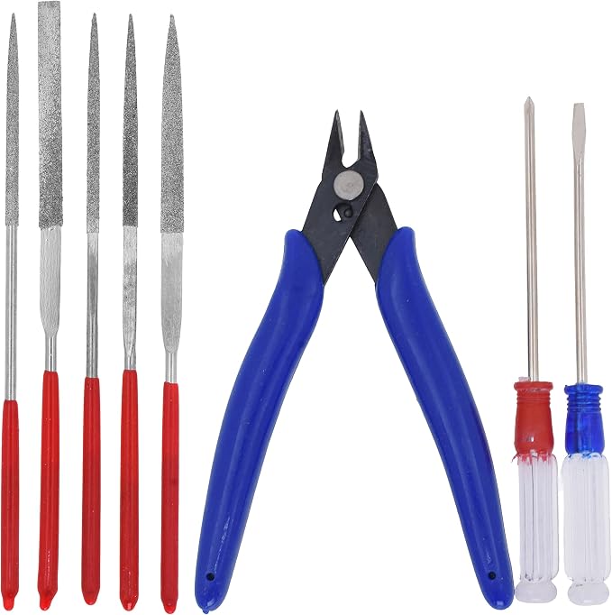 Mandala Crafts 33 Model Building Hobby Tools Kit for 3D Plastic Miniatures | Professional Clippers, Tweezers, Drills, Grinder & Knife for Mecha, Scale Kits, Aircraft, Tanks, Ships, Cars, Metal & Resin